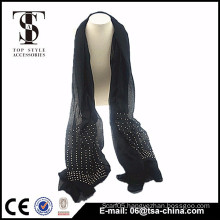 The black scarf shinning crystal for lady77cm*180 fashion in 2015                        
                                                Quality Choice